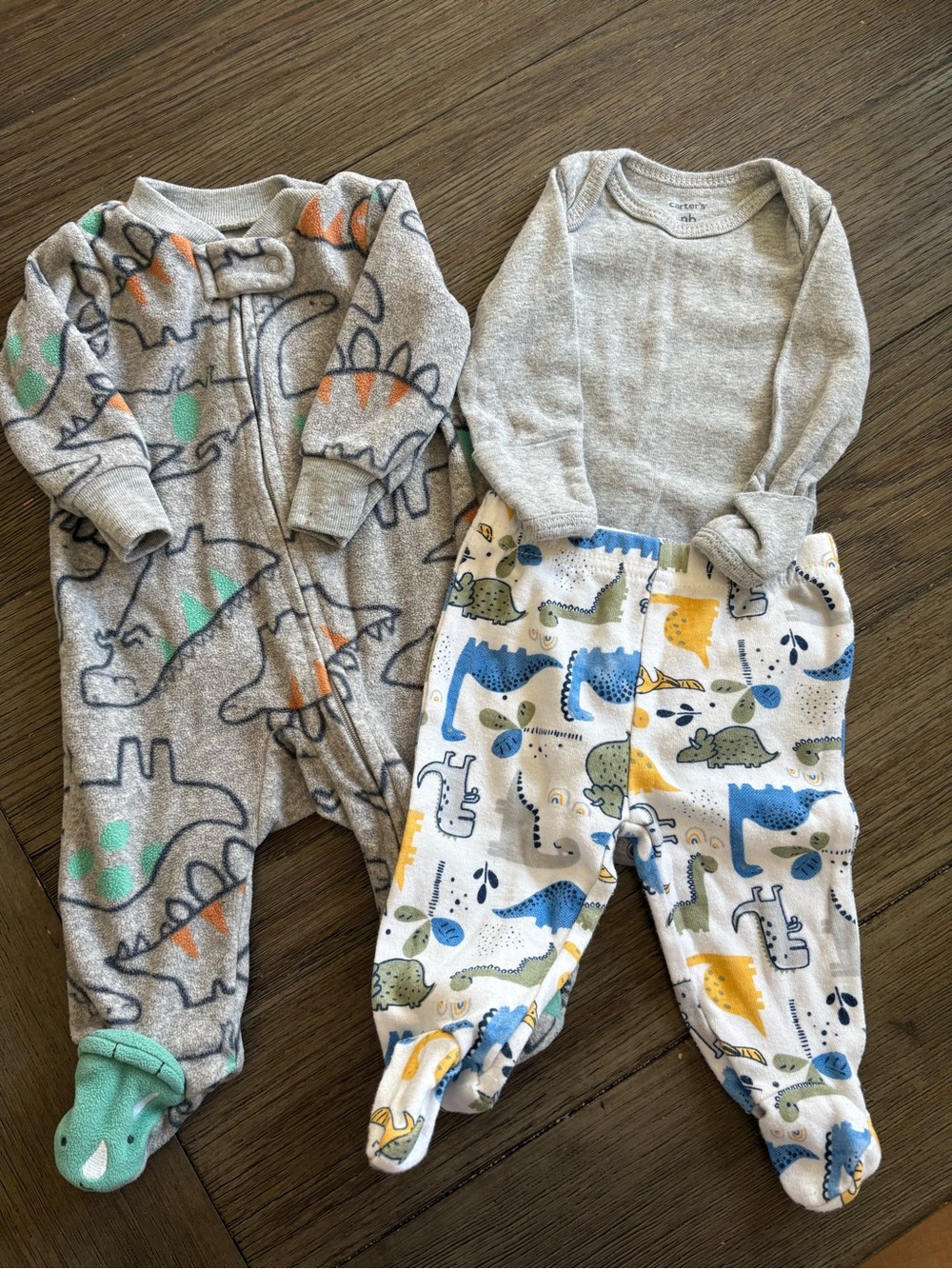 Carter's & Emporio Baby Dinosaur Fleece Sleeper and Outfit Set - NB/0-3m